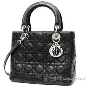 Christian Dior Lady Classic Handbag Black Cannage Stitch Lambskin LADYDIOR Noir